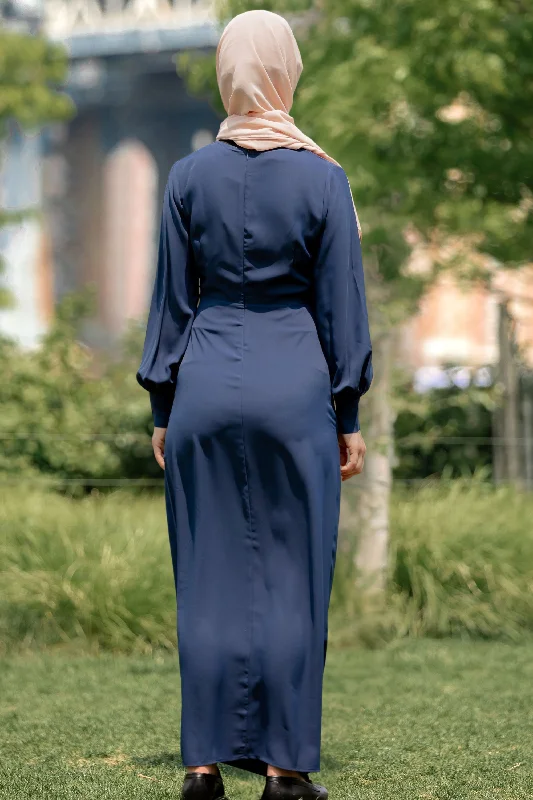 Navy Wrap Maxi Dress