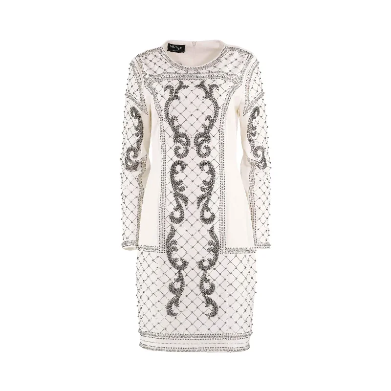 Mused Boutique Women's White & Silver Dress