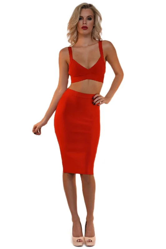 Ariana Two-Piece Set in Red