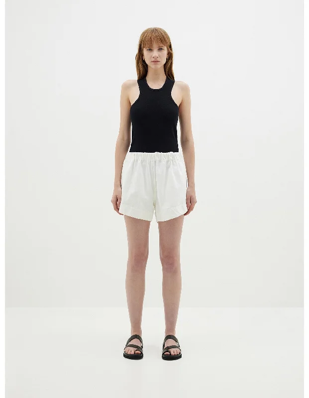 Bassike Denim Pull On Mini Short - White