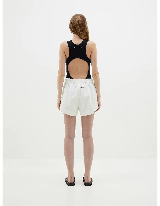 Bassike Denim Pull On Mini Short - White