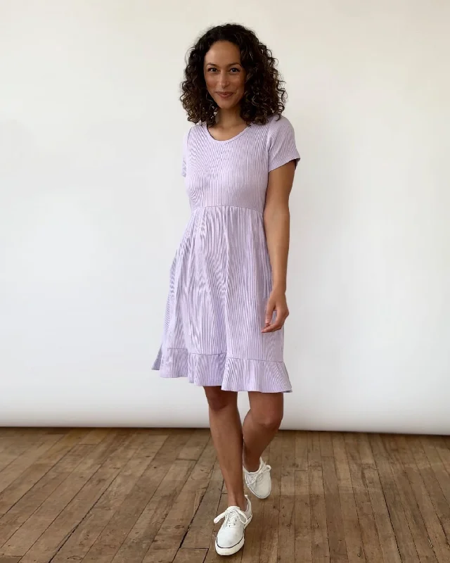 BEATRIZ rib knit dress in Lavender