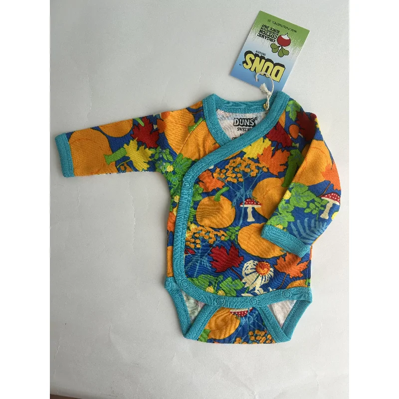 DUNS Sweden Autumn Garden Blue Wrap Style Onesie - Preemie (44cm)