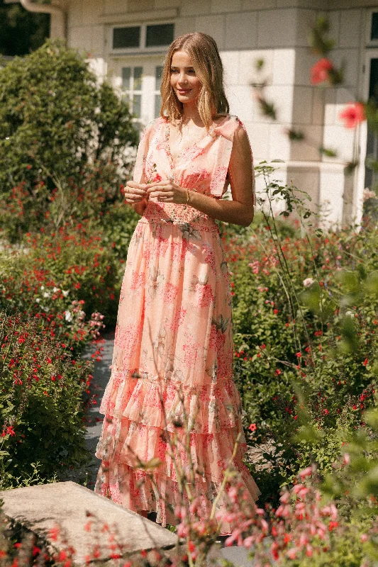 Fionna Maxi Dress - Peach Floral