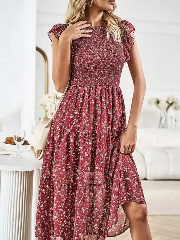 New women’s temperament elegant floral dress