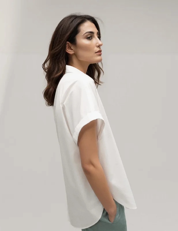 Isa - Kimono Short Sleeve Shirt - White | Women's