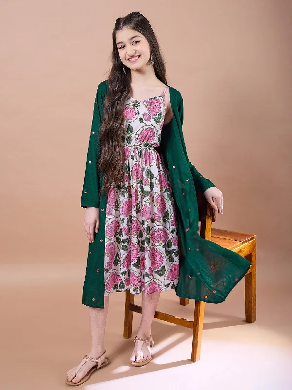 15-16Y / Green / Cotton Rayon & Cotton