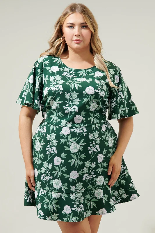 Kirby Floral Flouncy Mini Dress Curve