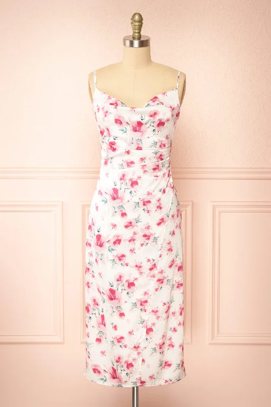 Lassie | Cowl Neck Floral Midi Dress