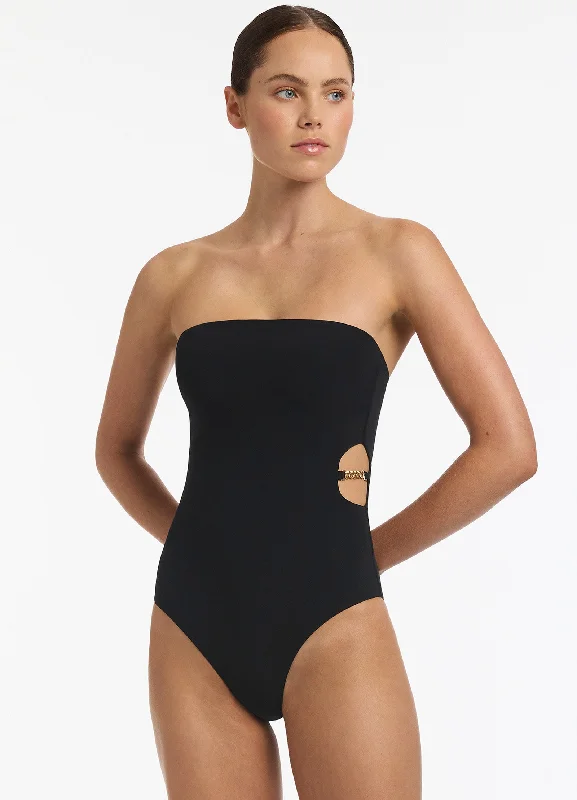 Lien Bandeau Minimal One Piece - Black