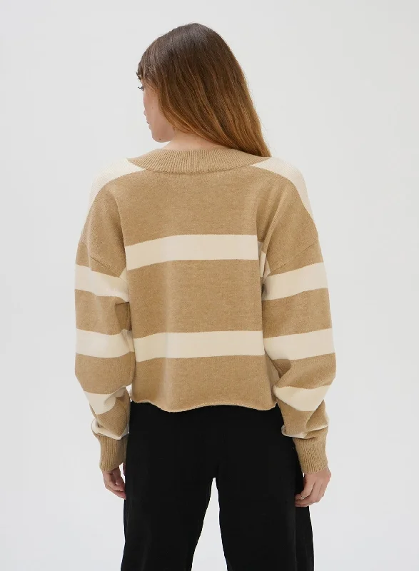 LNA Morjana Sweater in Camel Stripe