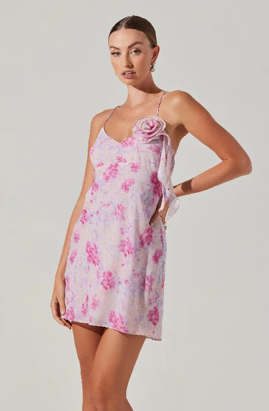 ASTR The Label Locklear Floral Mini Dress in Pink Purple Multi