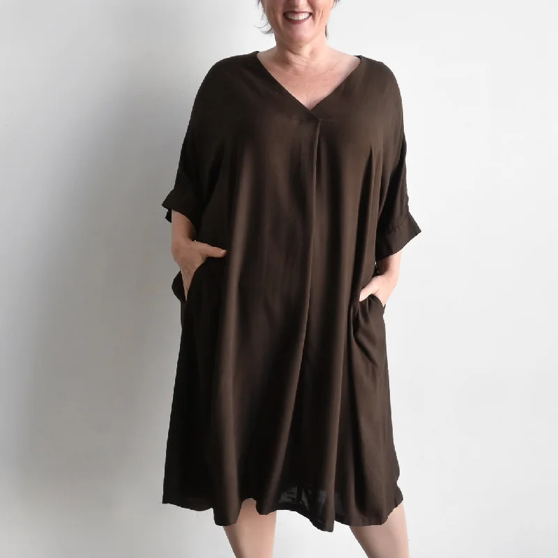 Lucy In The Sky Kaftan Dress - Peppercorn Brown