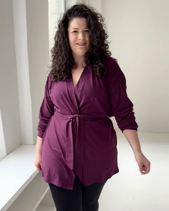 NOA wrap tunic in Eggplant