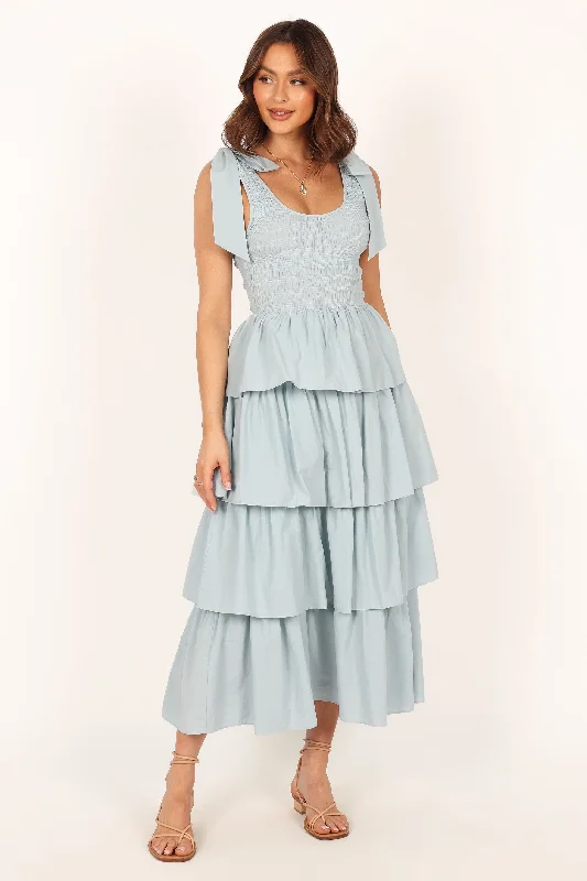 Raphael Tiered Maxi Dress - Blue