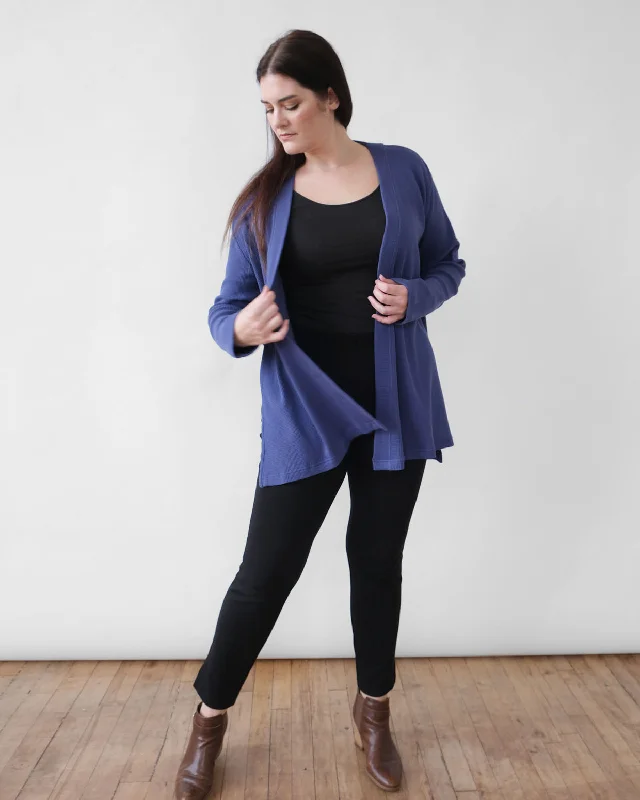 RORY waffle knit cardigan in Gentle Blue