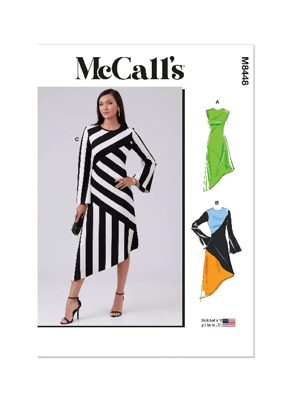 McCall's Sewing Pattern 8448 Knit Dress With Sleeve Variations