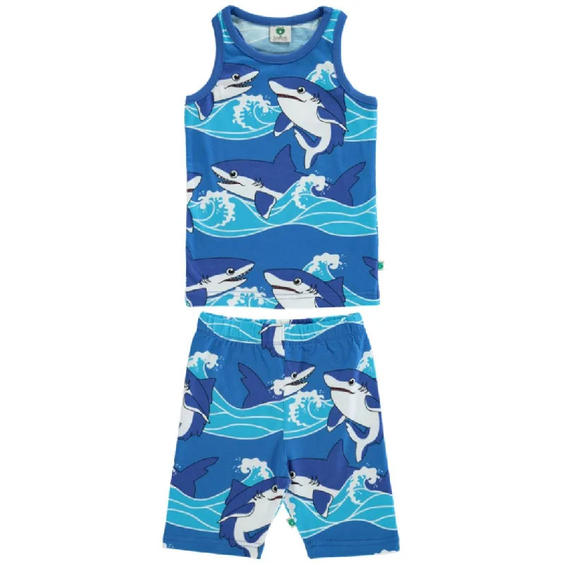 Sharks Tank Top and Bike Shorts Set