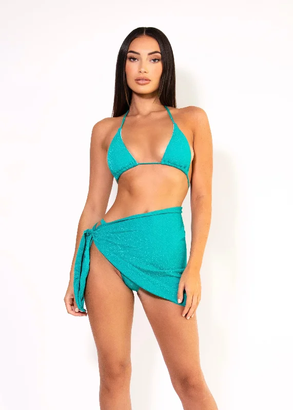 THE ISABELLA 3 PIECE BIKINI SARONG SET GREEN - SALE