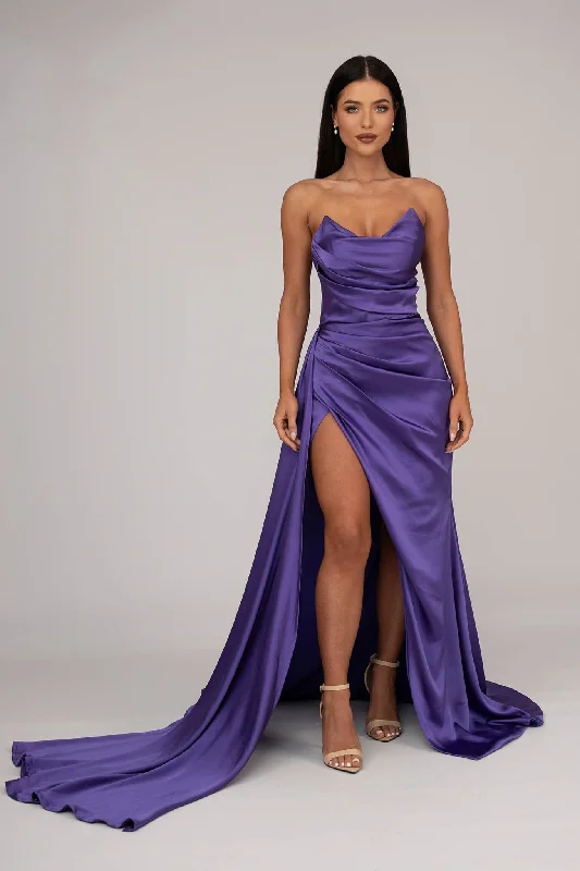 TYRA Satin Gown - Purple