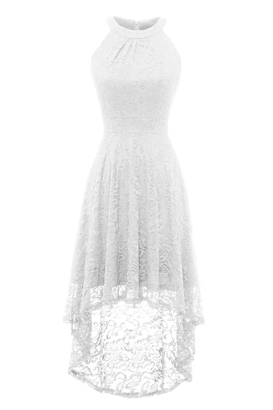 White High Low Lace Dress