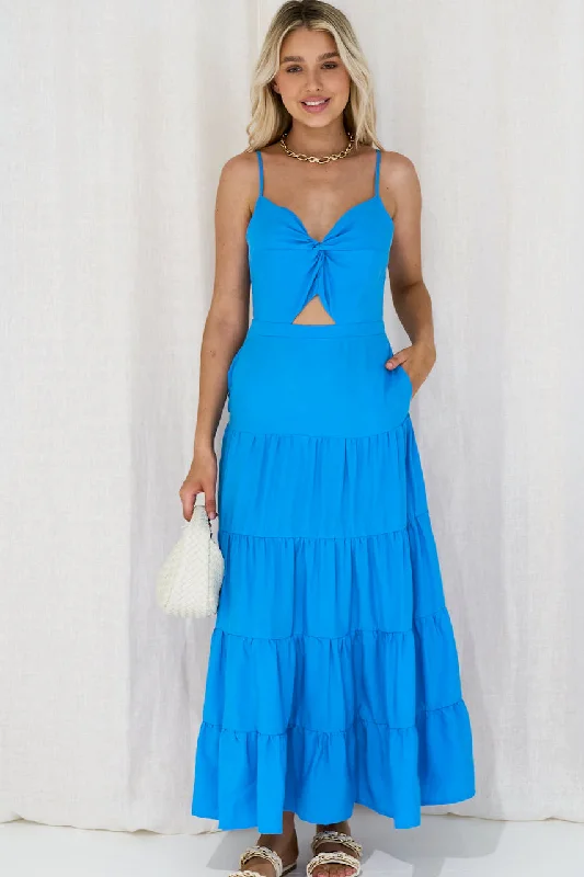 Yana Cut Out Maxi Dress - Sky Blue