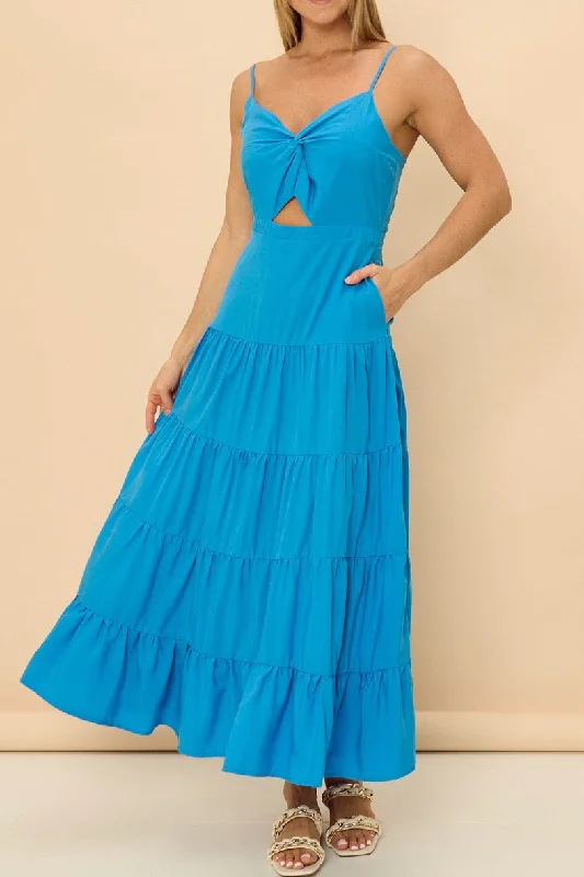 Yana Cut Out Maxi Dress - Sky Blue