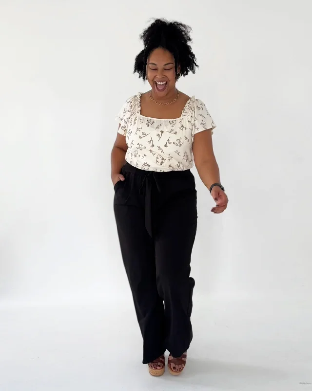 ZELLA high-waist pants in Black