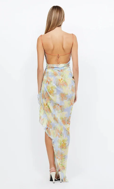 Hire Bec + Bridge Zephy Asym Dress in Blue Blossom