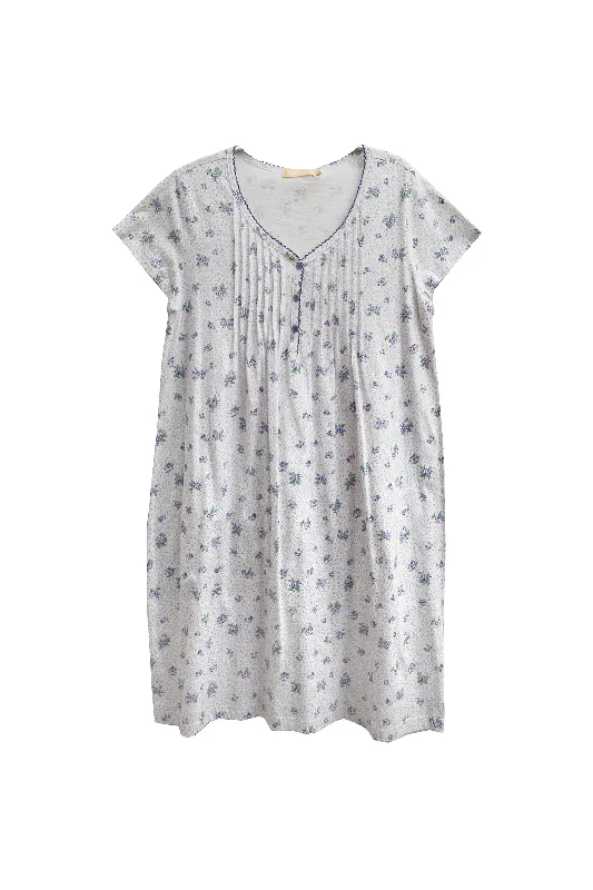 La Cera 100% Cotton Floral Chemise - Plus Size